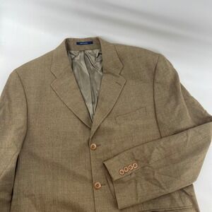 Vintage Chaps Ralph Lauren Wool Blazer Union Made Canada 42L Brown Sport Coat